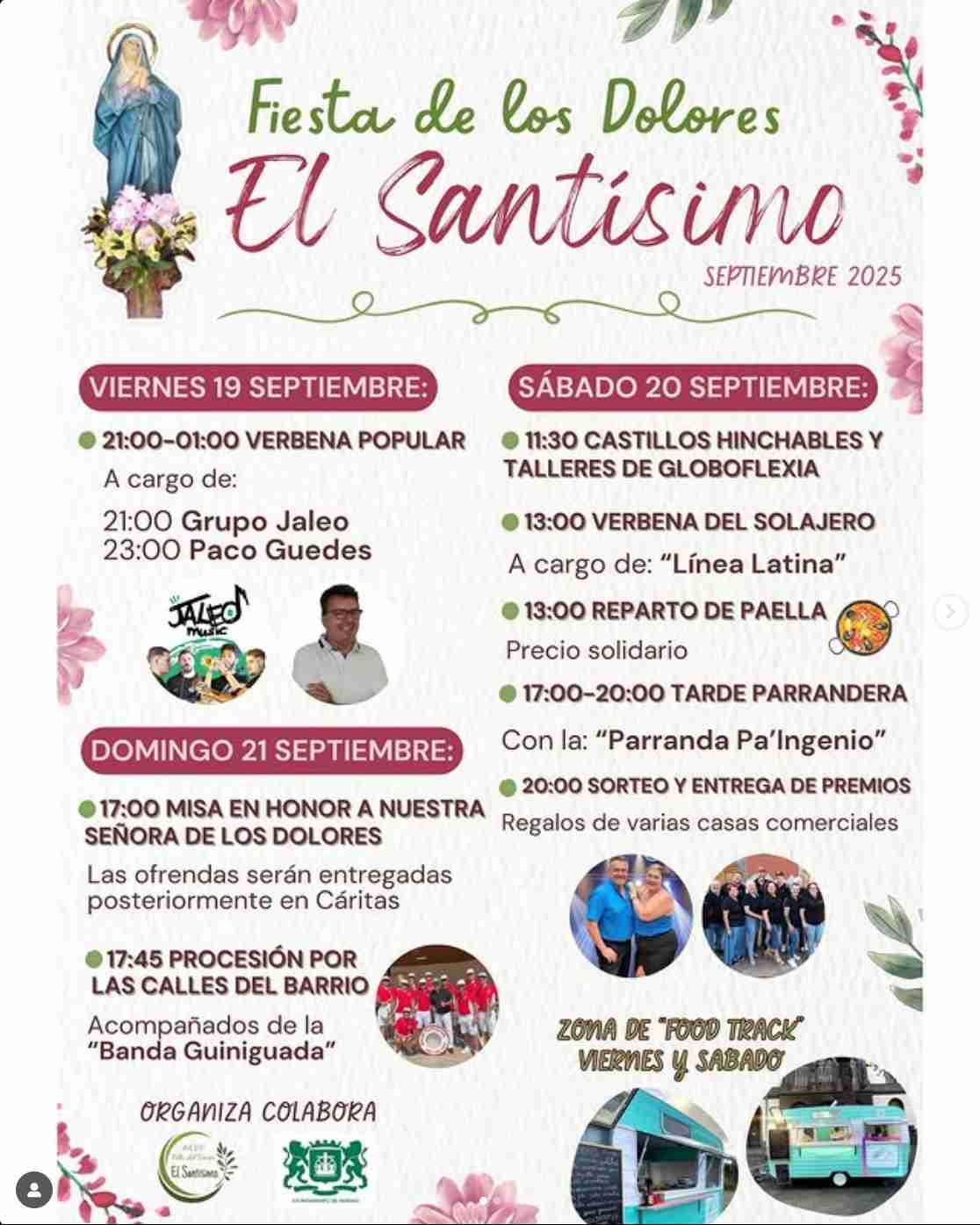 Programa de las Fiestas de Los Dolores en El Santísimo, Ingenio, Gran Canaria