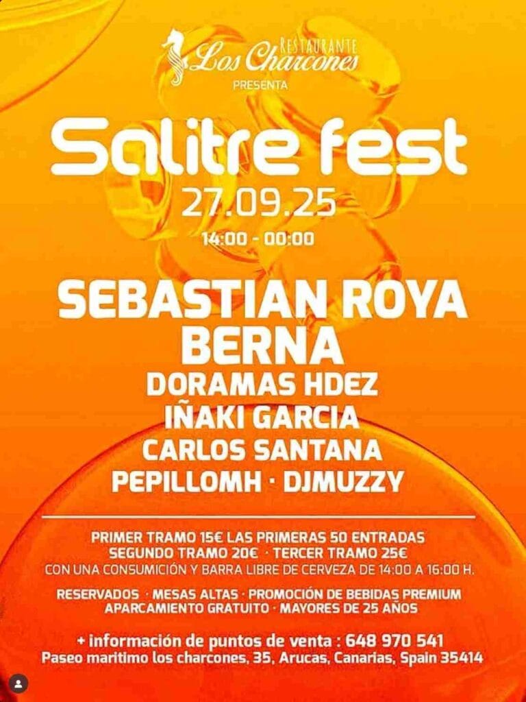 Fiesta "Salitre Fest" en el Restaurante Los Charcones, Arucas, Gran Canaria.