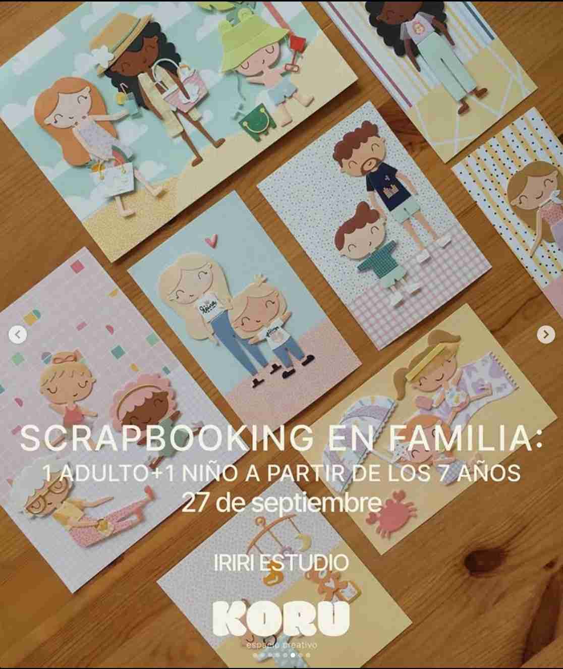 Taller de Scrapbooking en Familia con Irina @iririestudio en Koru Espacio Creativo, Las Palmas de Gran Canaria.