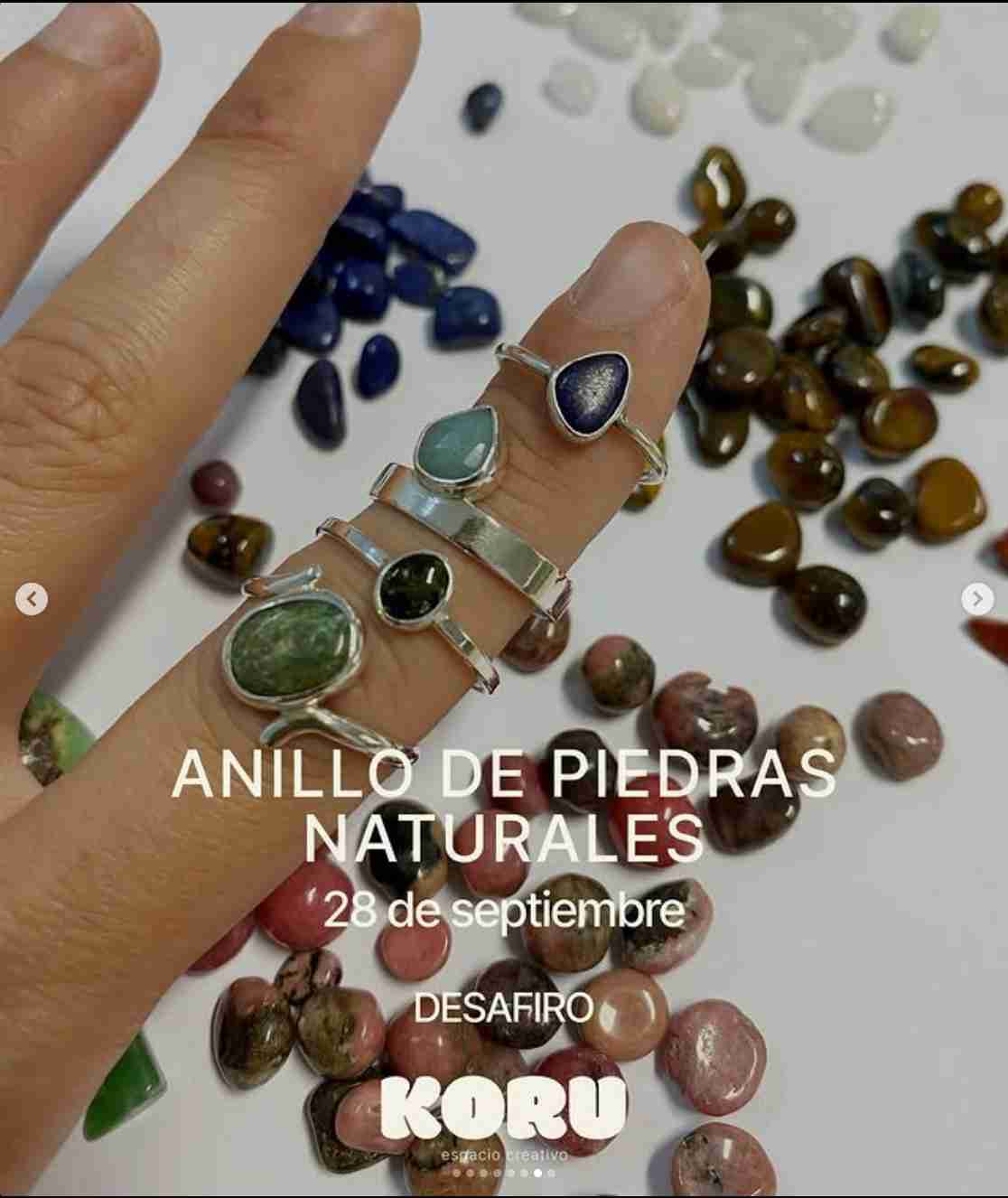 Taller de Anillo de piedras naturales con Marian @desafiro_ en Koru Espacio Creativo, Las Palmas de Gran Canaria.