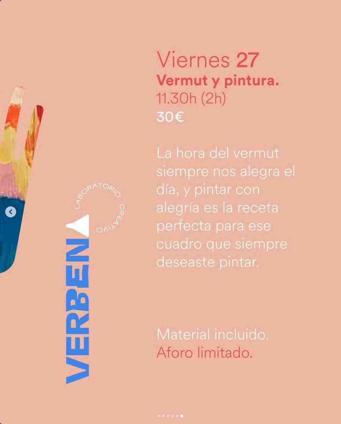 Taller Verbena "Vermut y pintura" en Barbecho Laboratorio Creativo, Las Palmas de Gran Canaria.