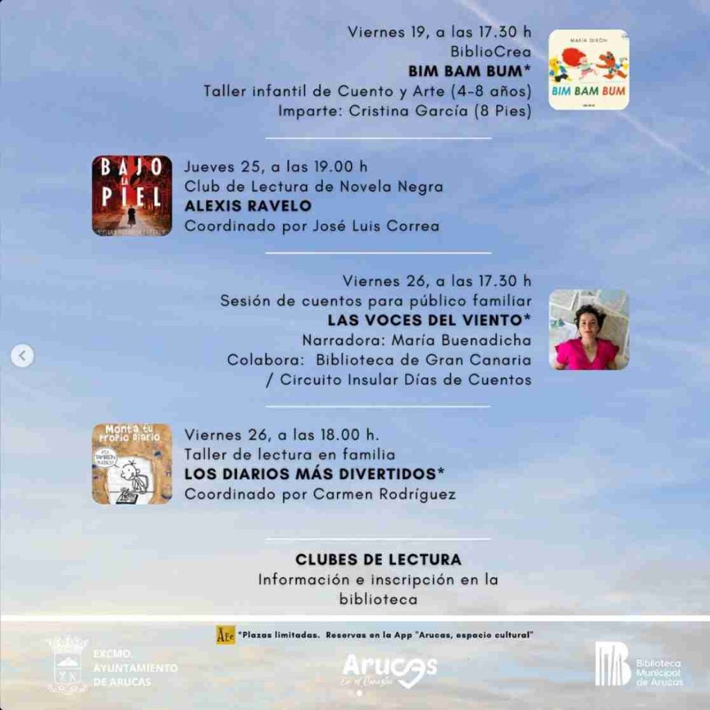Actividades Biblioteca de Arucas Septiembre 2025
