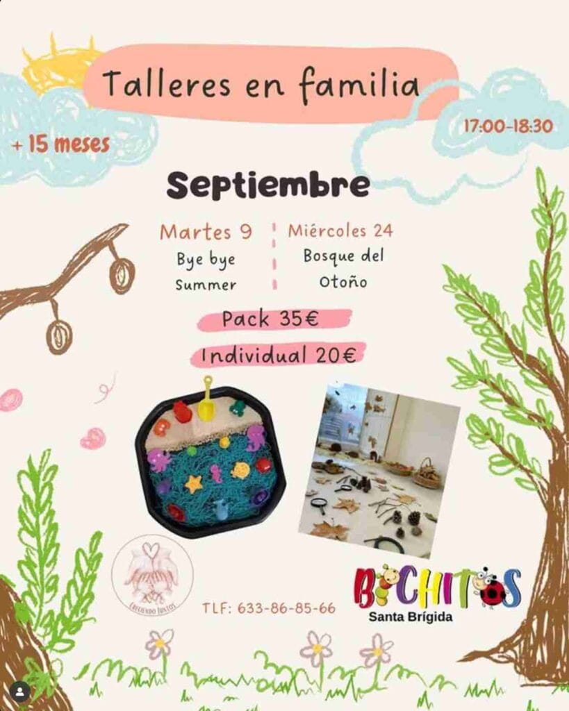 Taller infantil en familia de septiembre en la Escuela Infantil Bichitos, Santa Brígida, Gran Canaria.