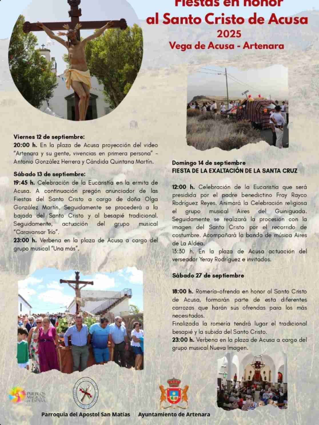 Programa de las Fiestas del Santo Cristo de Vega de Acusa, Artenara, Gran Canaria