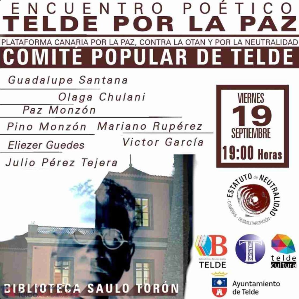 Poesía - Encuentro poético "Telde por la paz" en la Biblioteca Municipal Saulo Torón de Telde, Gran Canaria.