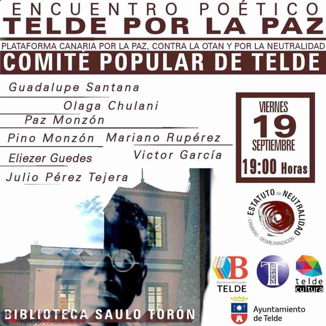 Poesía - Encuentro poético "Telde por la paz" en la Biblioteca Municipal Saulo Torón de Telde, Gran Canaria.
