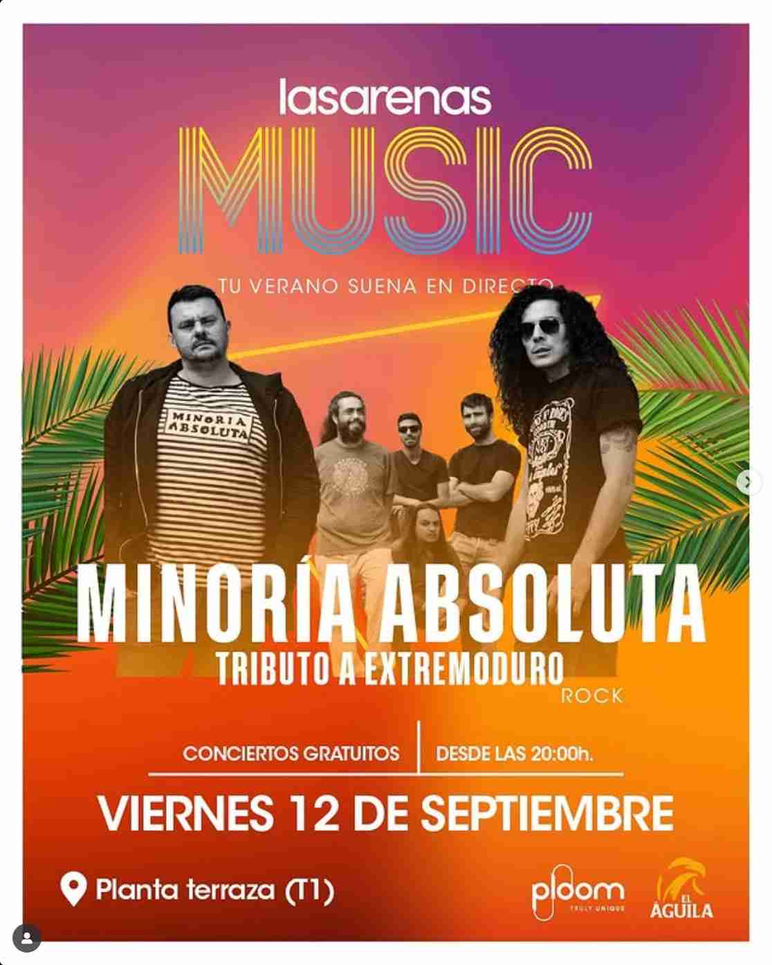 Concierto de "Minoría Absoluta", Tributo a Extremoduro, en el CC Las Arenas, Las Palmas de Gran Canaria.