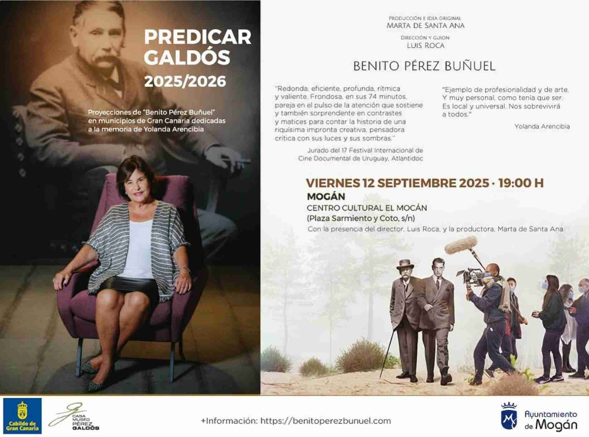 Proyección del Documental "Benito Pérez Buñuel" en el Centro Cultural El Mocán, Mogán, Gran Canaria.