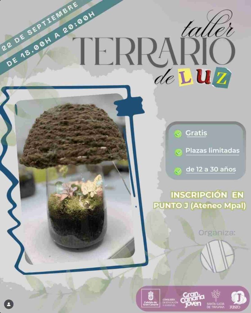 Taller - Terrario de Luz en el Ateneo Municipal de Vecindario, Santa Lucía, Gran Canaria.