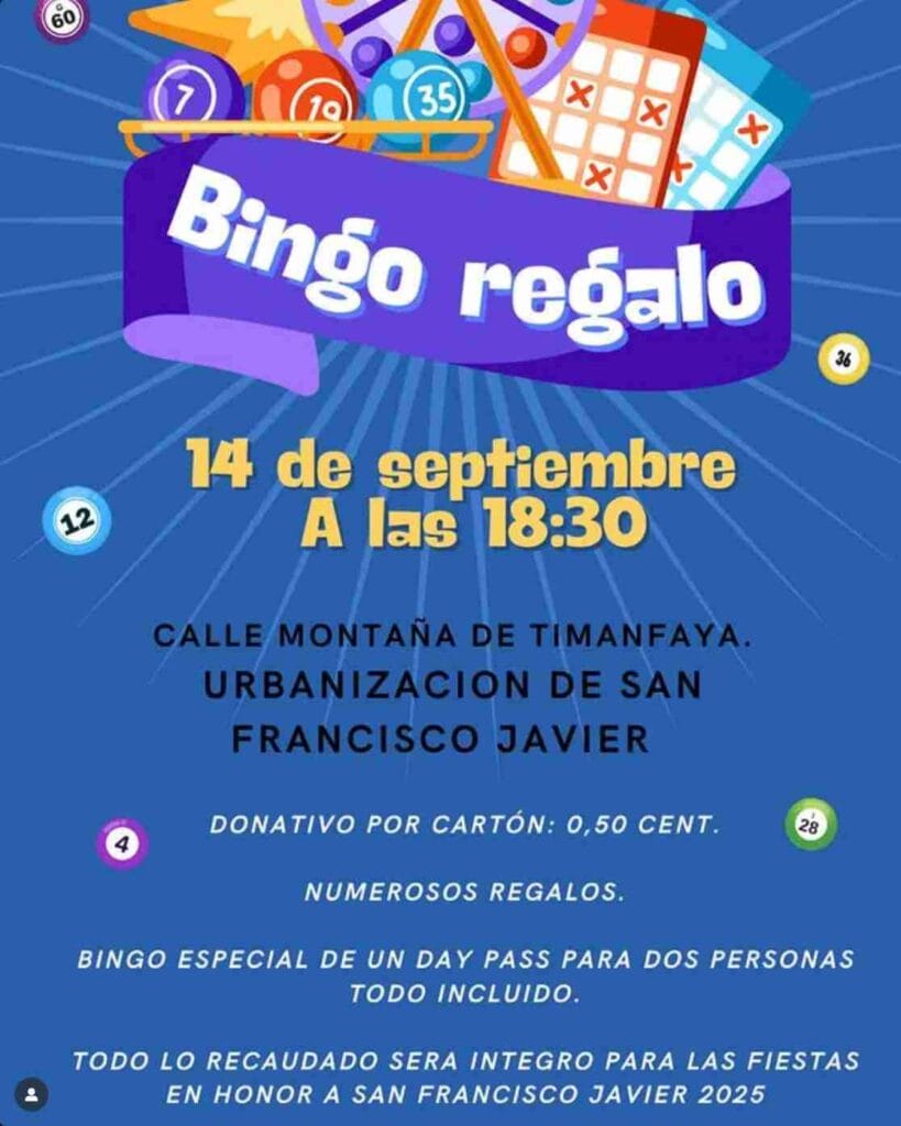 Juegos - Bingo Regalo en la Calle Montaña de Timanfaya – Urbanización San Francisco Javier de Arucas, Gran Canaria.
