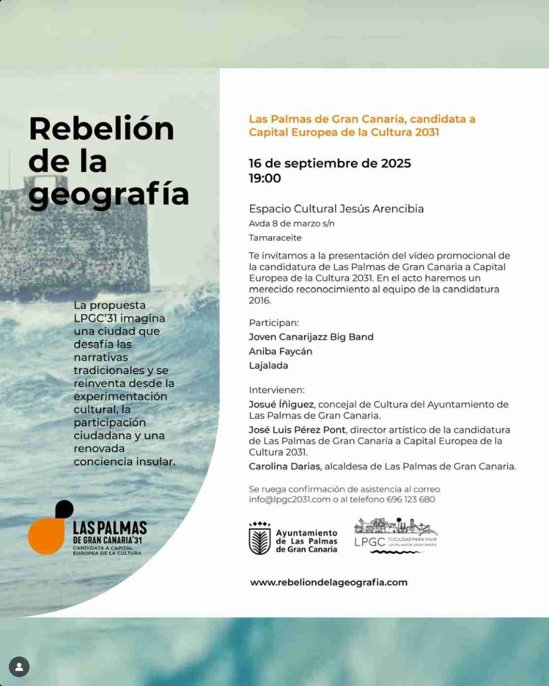 Presentación del video "Rebelión de la geografía" en el Espacio Cultural Jesús Arencibia de Tamaraceite, Las Palmas de Gran Canaria.