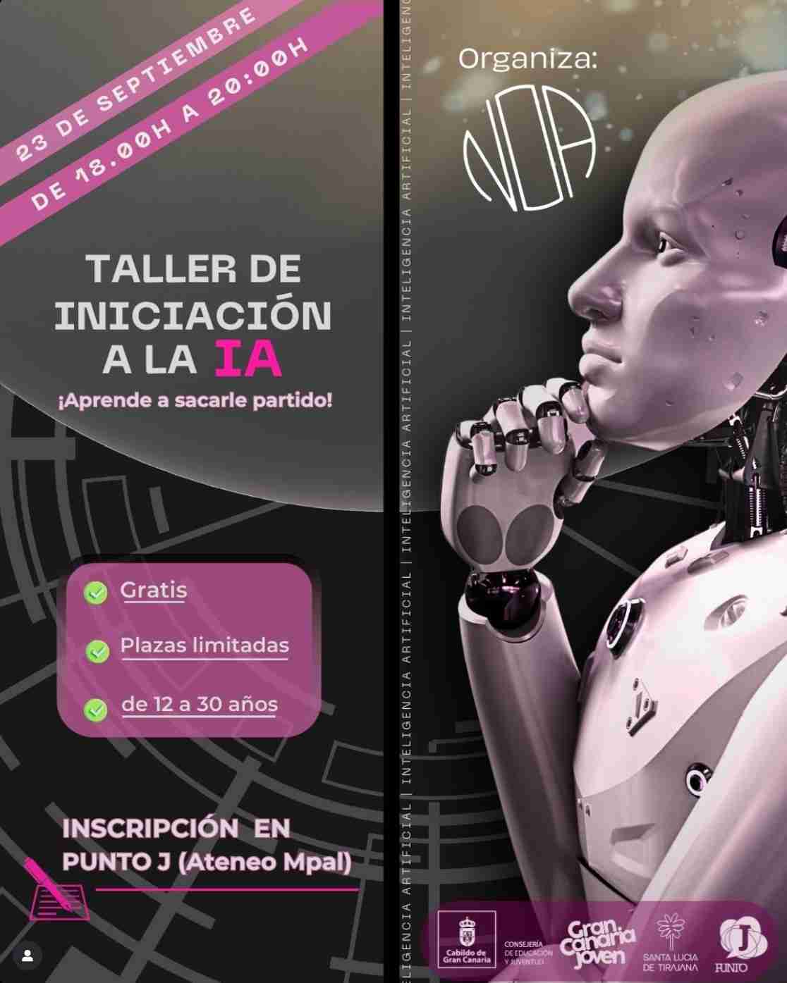 Taller de "Iniciación a la IA" en el Ateneo Municipal de Vecindario, Santa Lucía, Gran Canaria.
