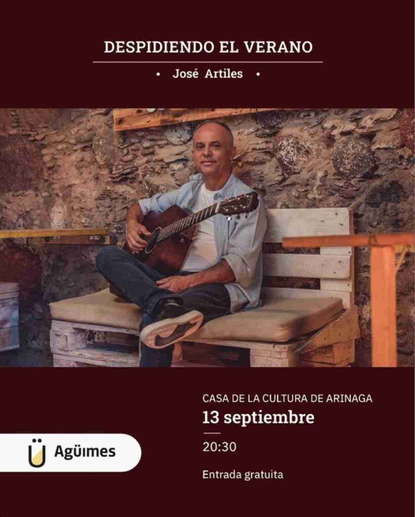 Concierto "Despidiendo el verano" de José Artiles en la Casa de la Cultura de Arinaga, Agüimes, Gran Canaria.