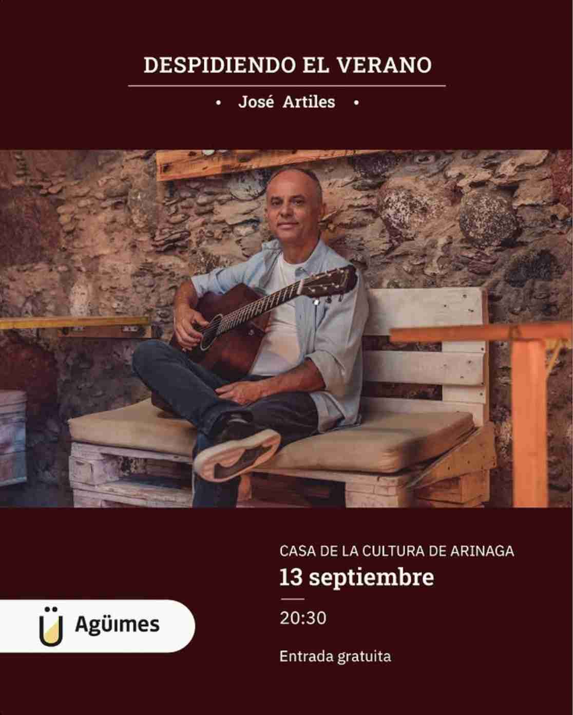 Concierto "Despidiendo el verano" de José Artiles en la Casa de la Cultura de Arinaga, Agüimes, Gran Canaria.