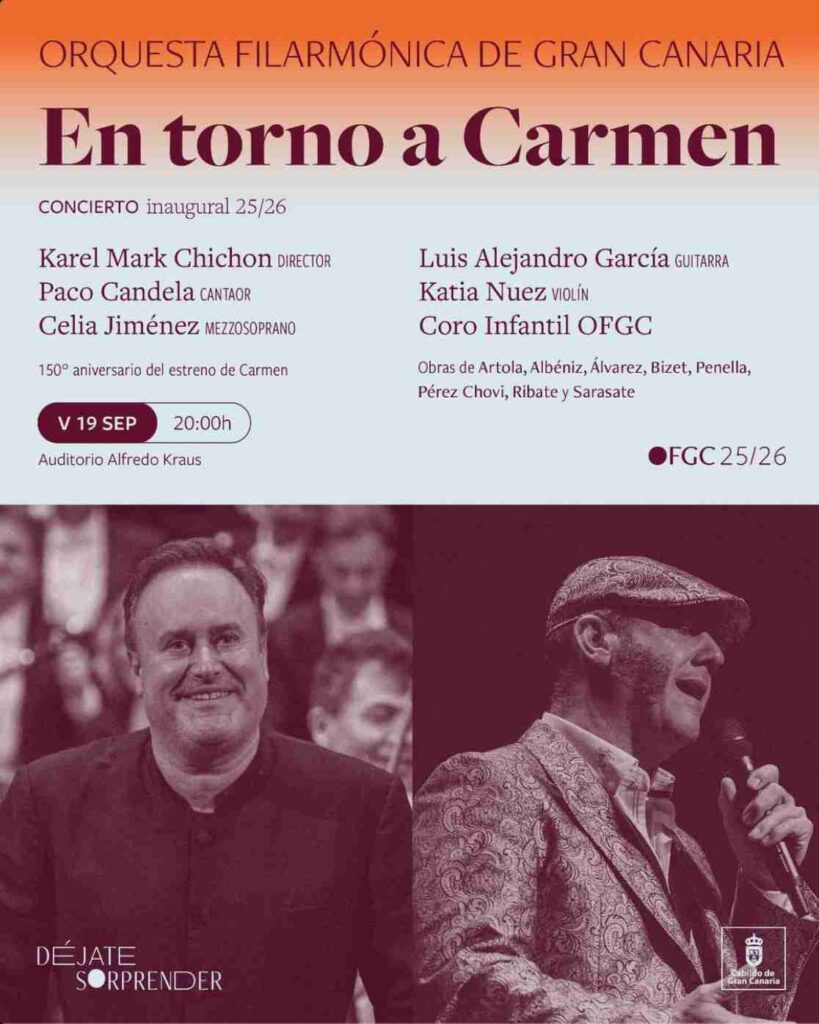 Concierto "En torno a Carmen" de la Orquesta Filarmónica en el Auditorio Alfredo Kraus, Las Palmas de Gran Canaria.
