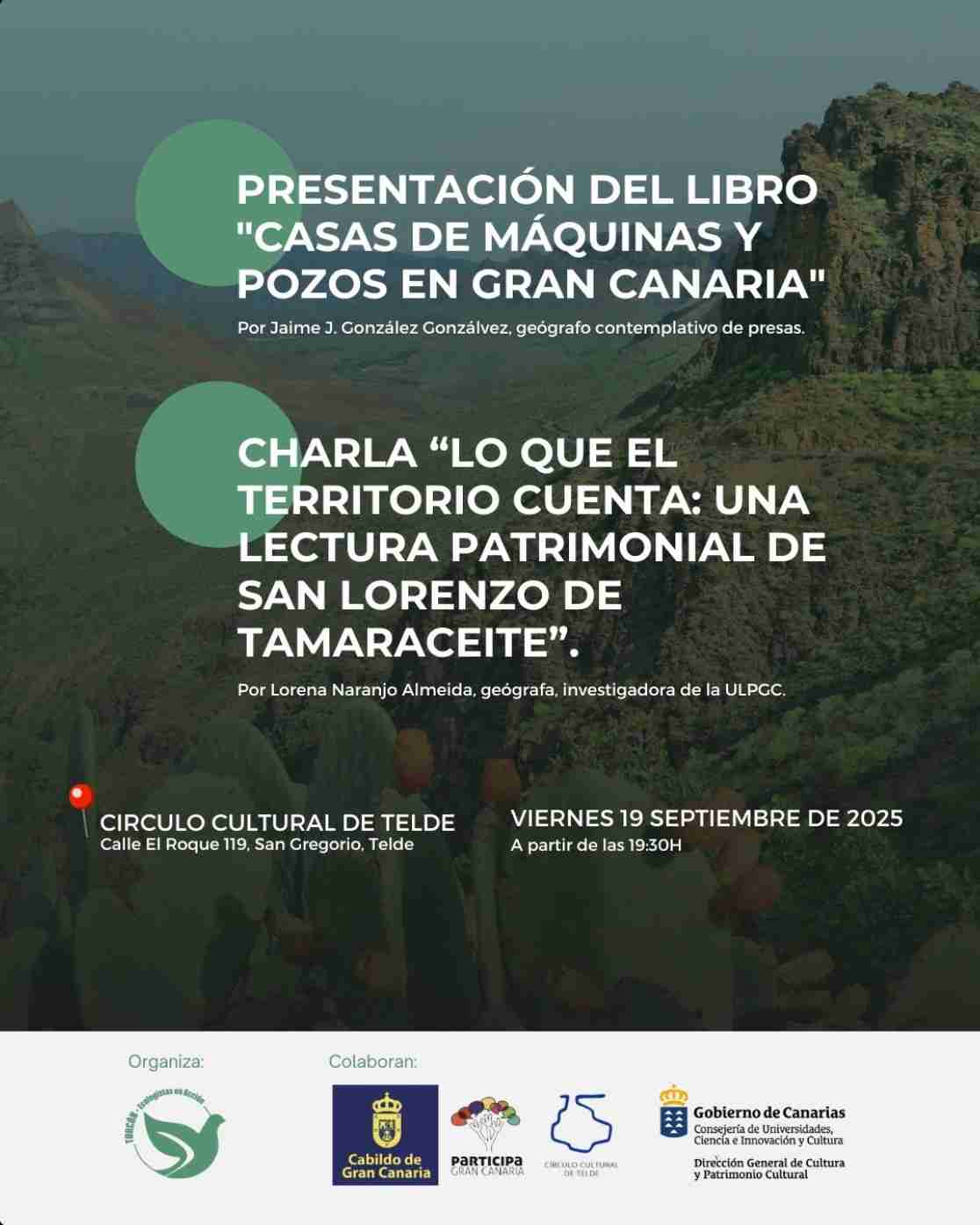 Charla y presentación - Historia y territorio con Turcon Ecología en el Círculo Cultural de Telde, Gran Canaria.
