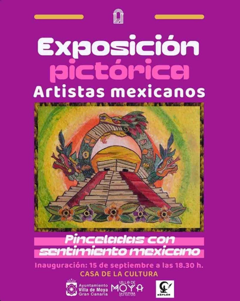 Inauguración de la Exposición "Pinceladas con sentimiento mexicano" en la Casa de la Cultura de Moya, Gran Canaria.