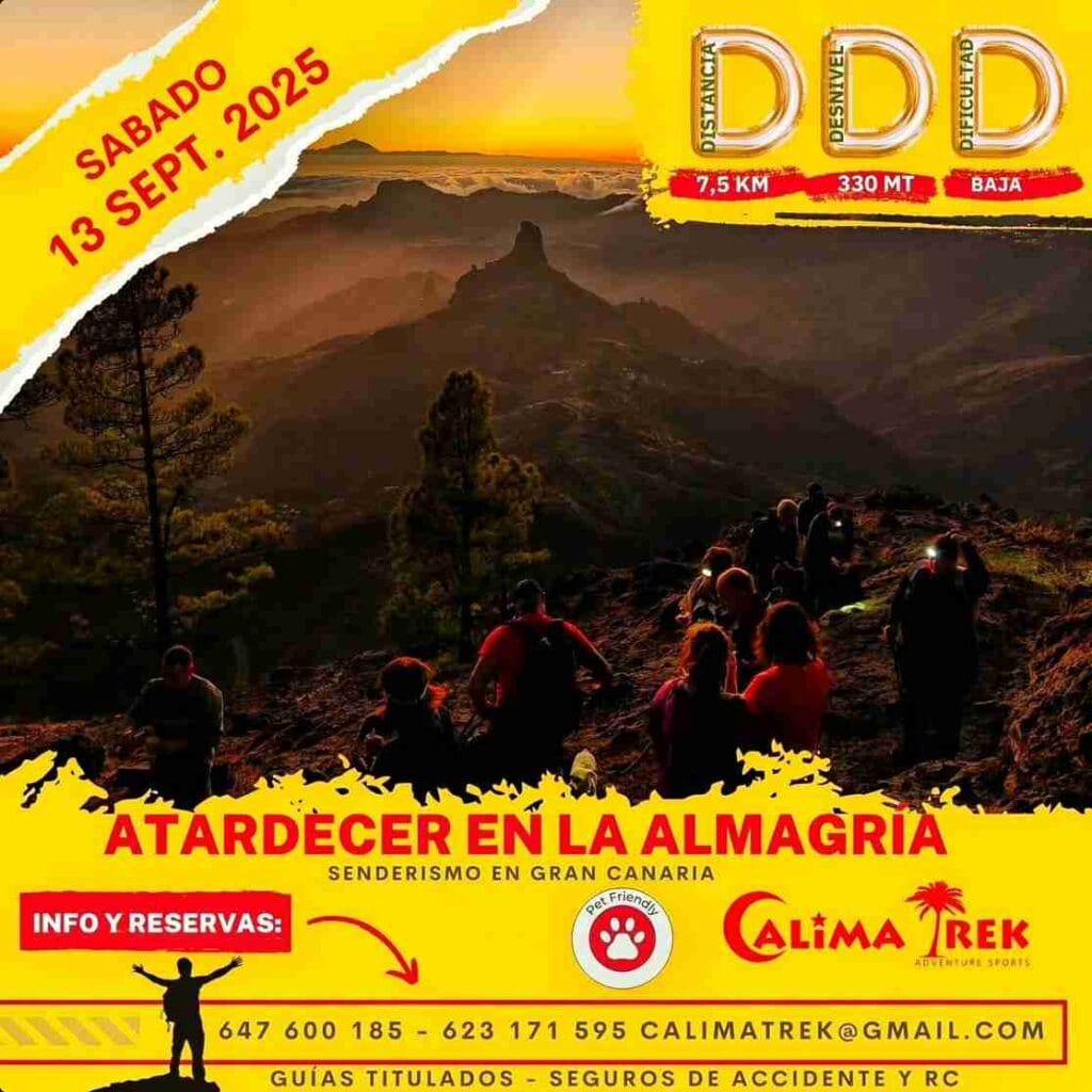 Ruta de Senderismo - Atardecer en la Almagría, San Mateo, Gran Canaria, por Calima Trek.