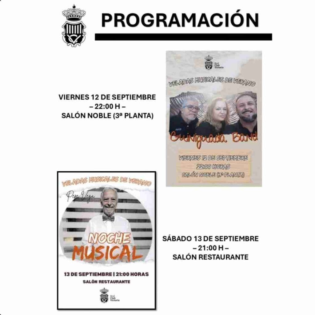 Veladas musicales en el Salón Restaurante del Real Club Victoria de Las Palmas de Gran Canaria.