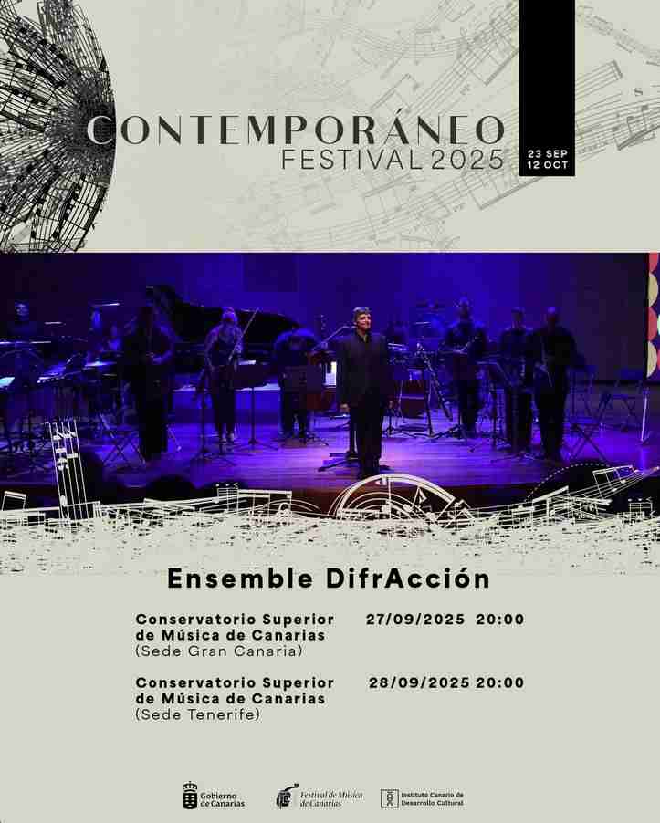 Concierto de Ensemble DifrAcción en el Conservatorio Superior de Música de Canarias, Las Palmas de Gran Canaria.