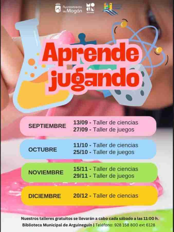 Infantil - Talleres de juegos y de ciencia en la Biblioteca Municipal de Arguineguín, Mogán, Gran Canaria.