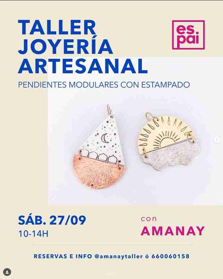 Taller de Joyería Artesanal con Amanay "Pendientes modulares" en Espai Art Studio, Las Palmas de Gran Canaria.