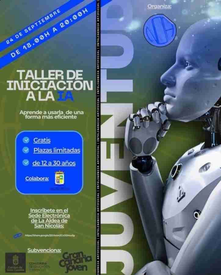 Taller de "Iniciación a la IA" en el Centro de Mayores de La Aldea de San Nicolás, Gran Canaria.