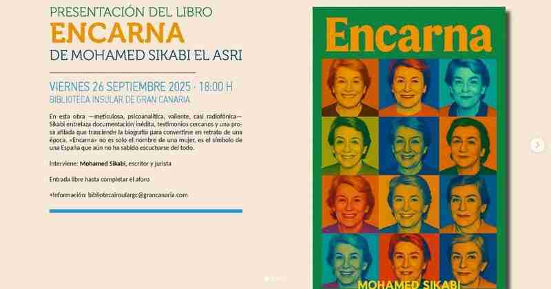 Presentación del libro "Encarna" de Mohamed Sikabi El Asri en la Biblioteca Insular de Gran Canaria, Las Palmas de Gran Canaria.