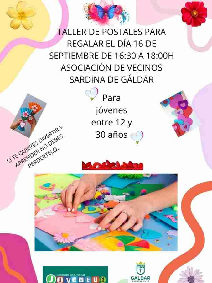 Taller de postales para regalar y flores de papel