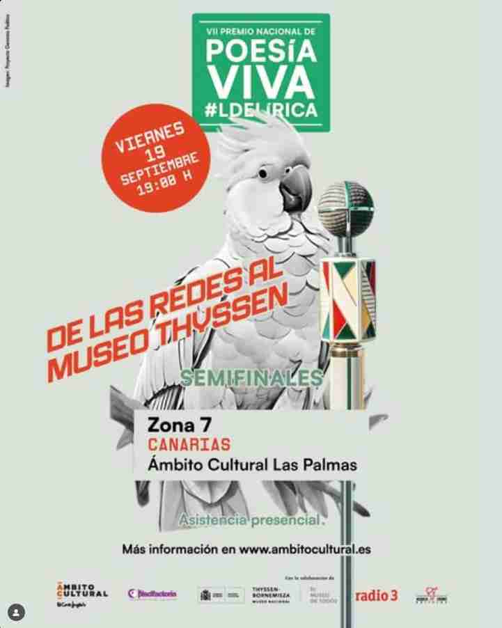 Poesía - Semifinal VII Premio Nacional de Poesía Viva en el Ámbito Cultural del Corte Inglés, Las Palmas de Gran Canaria.