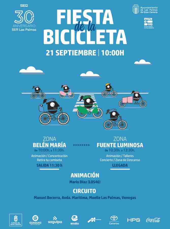 Deporte - Fiesta de la bici, desde Belén María hasta la Fuente Luminosa por la Av. Marítima, Las Palmas de Gran Canaria.