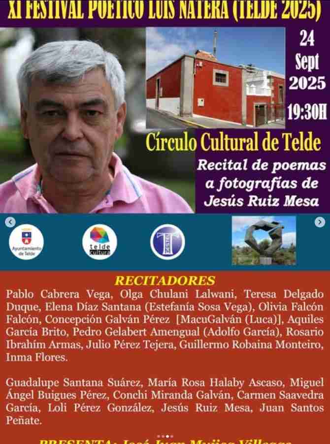 XI Festival Poético Luis Natera - Recital de poemas a fotografías de Jesús Ruiz Mesa, en el Círculo Cultural de Telde, Gran Canaria.