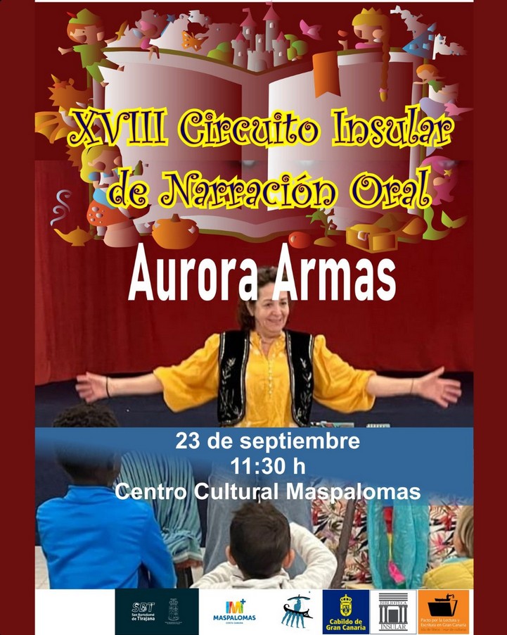 Infantil - Narración con Aurora Armas en el Centro Cultural de Maspalomas, San Bartolomé de Tirajana, Gran Canaria.