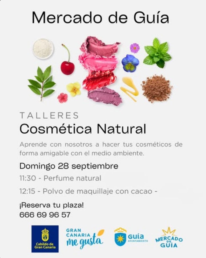 Talleres de Cosmética Natural en el Mercado de Guía, Gran Canaria.