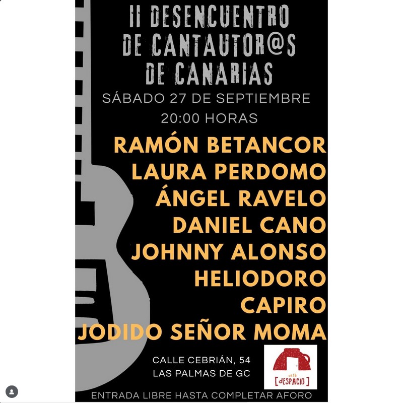 Concierto - II Desencuentro de cantautor@ de Canarias en Café D'espacio, Las Palmas de Gran Canaria.