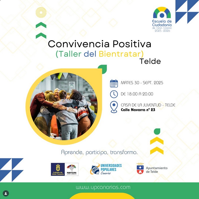 Taller del bientratar - Convivencia positiva, en la Casa de la Juventud de Telde, Gran Canaria.