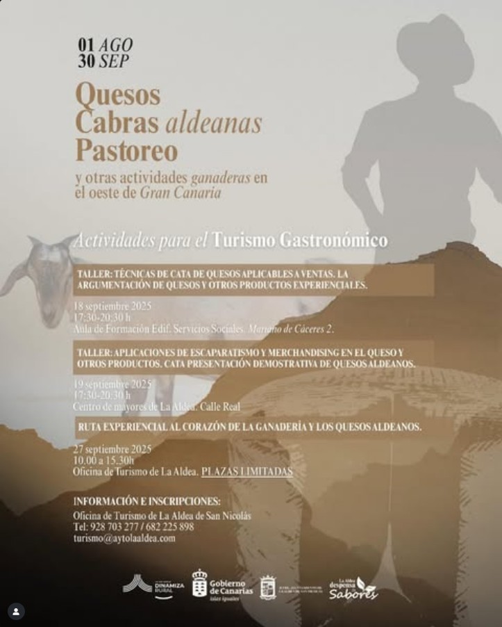 Ruta al corazón de la ganadería y los quesos aldeanos, en la Oficina de Turismo de La Aldea, Gran Canaria.