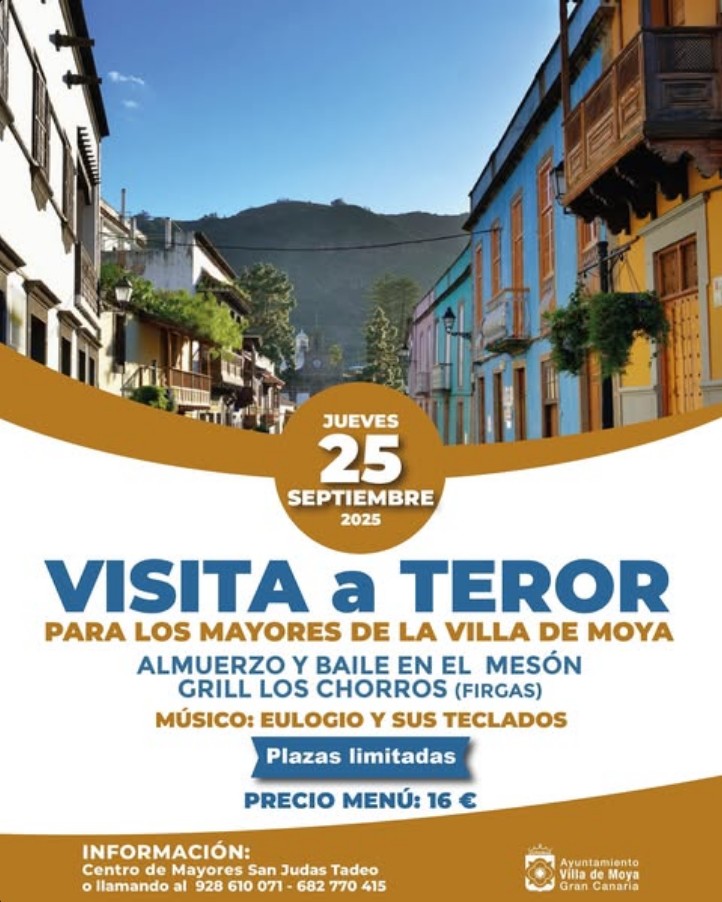 Visita a Teror para los mayores de Villa de Moya, Gran Canaria.
