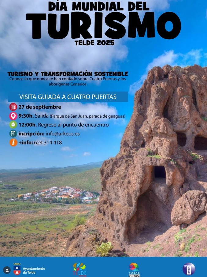 Visita Guiada a Cuatro Puertas por el Día Mundial del Turismo, saliendo del Parque San Juan, Telde, Gran Canaria.