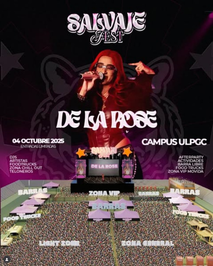Festival - Salvaje Fest con De La Rose en el Campus de la ULPGC, Las Palmas de Gran Canaria.
