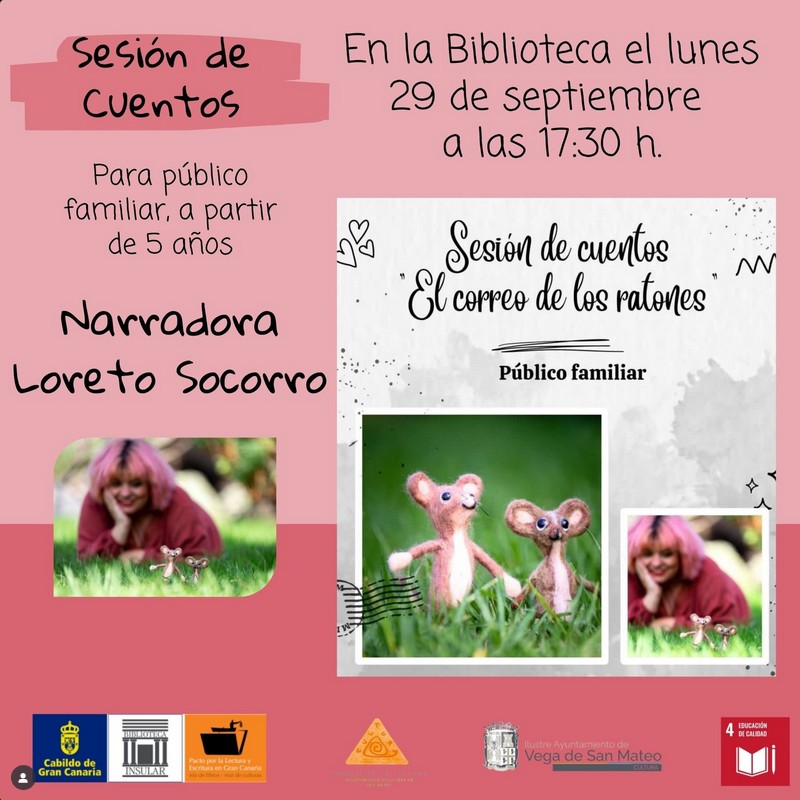 Infantil - Cuentacuentos con Loreto Socorro en la Biblioteca Municipal de Santa Mateo, Gran Canaria.