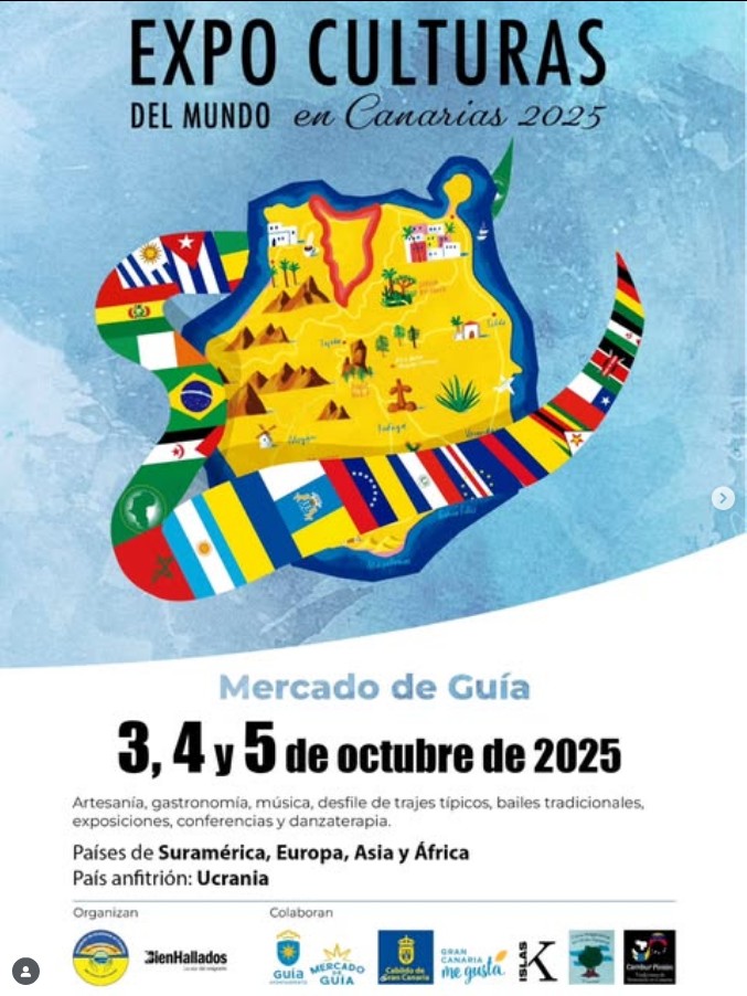 Feria - Expoculturas del Mundo en Canarias 2025, en el Mercado de Guía, Gran Canaria.