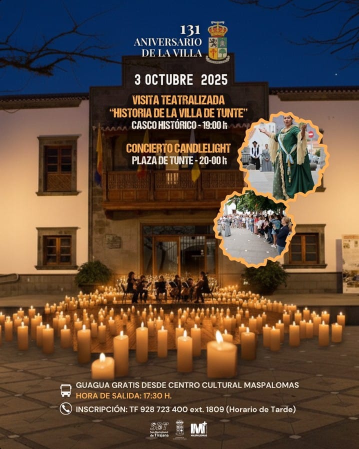 Programa del 131 Aniversario de la  Villa de San Bartolomé de Tirajana, Gran Canaria, del 3 de octubre