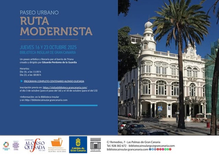 Paseo urbano "Ruta Modernista" por el barrio de Triana, Las Palmas de Gran Canaria.