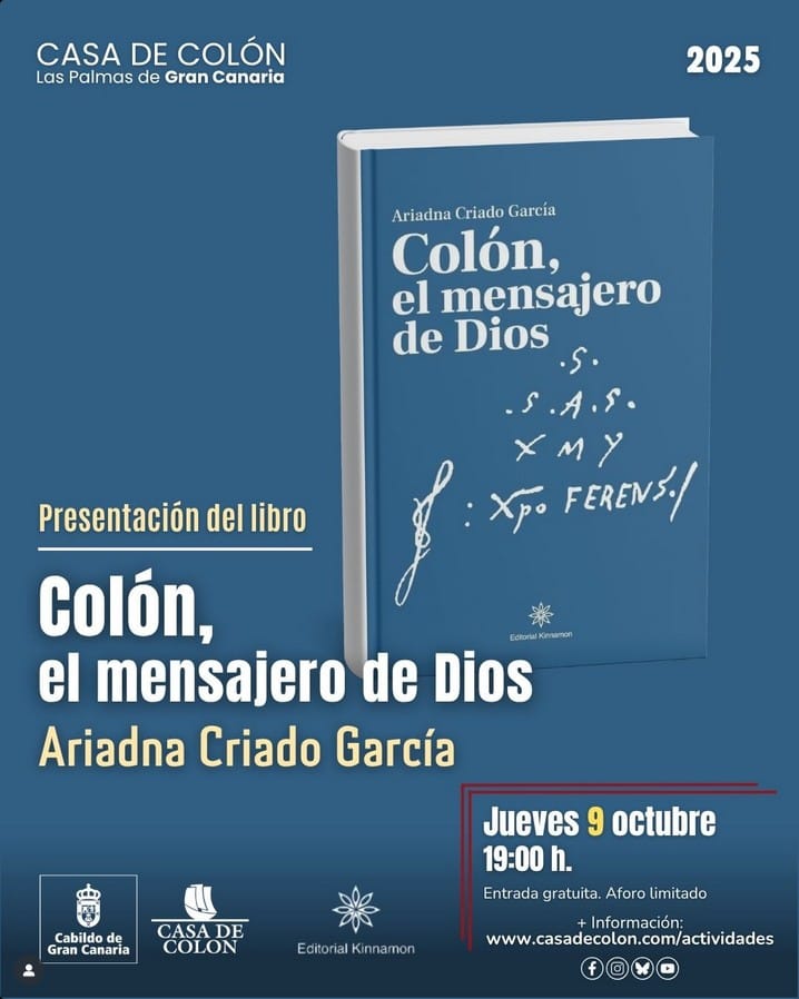 Presentación del libro "Colón, el mensajero de Dios" en la Casa de Colón, Las Palmas de Gran Canaria.