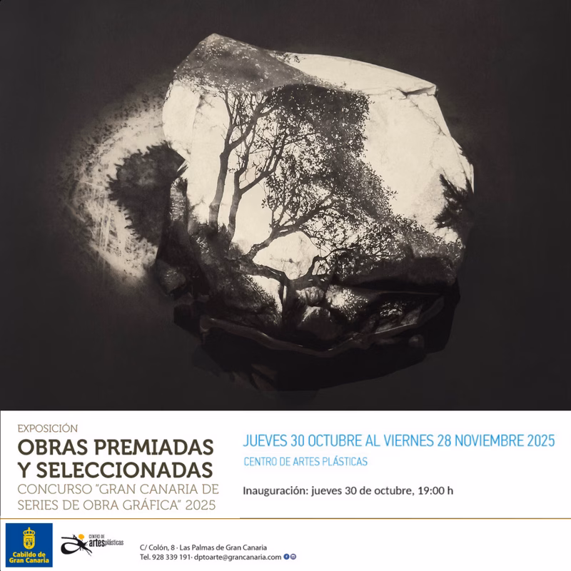 Inauguración de la Exposición "Obras premiadas y seleccionadas del Concurso 'Gran Canaria de Series de Obra Gráfica' 2025" en el Centro de Artes Plásticas, Las Palmas de Gran Canaria.