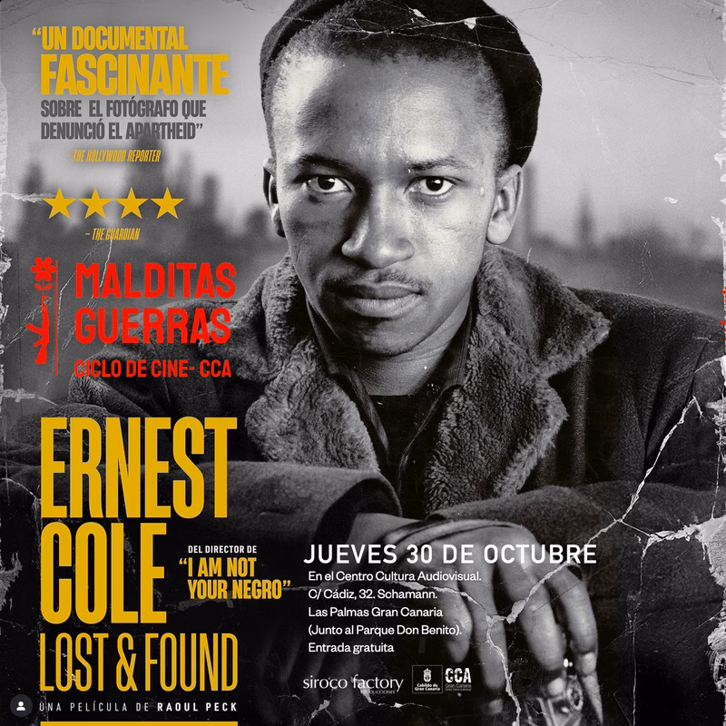 Ciclo de cine "Malditas Guerras" en CCA Gran Canaria, Las Palmas de Gran Canaria. Proyección de 'Ernst Cole: Lost and Found' (EE.UU, 2024) de Raoul Peck.