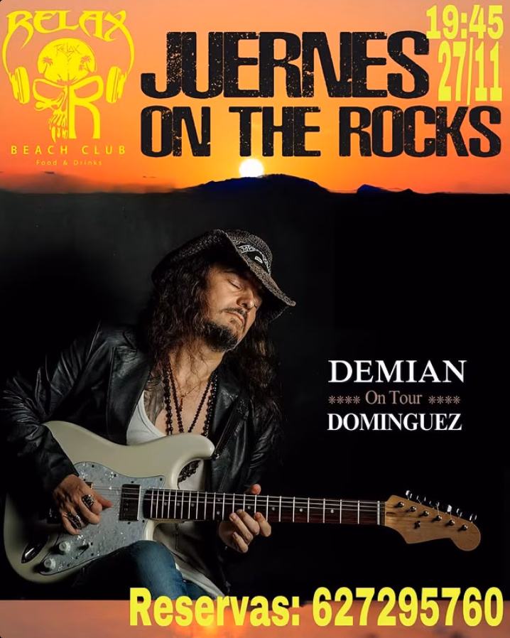 Música - Demian Dominguez en el Relax Beach Club de la Playa de San Agustín, San Bartolomé, Gran Canaria.