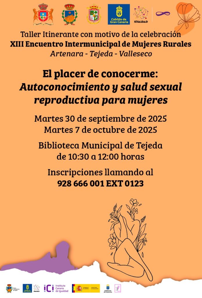 Taller - El placer de conocerme: autoconocimiento y salud sexual reproductiva para mujeres, en la Biblioteca Municipal de Tejeda, Gran Canaria.