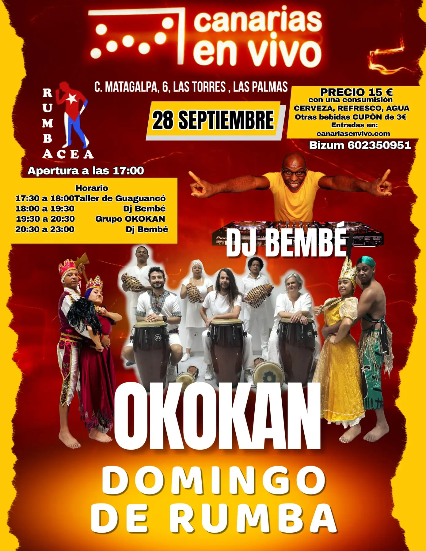 Fiesta "Okokan" en la Sala Canarias en Vivo de Las Palmas de Gran Canaria.